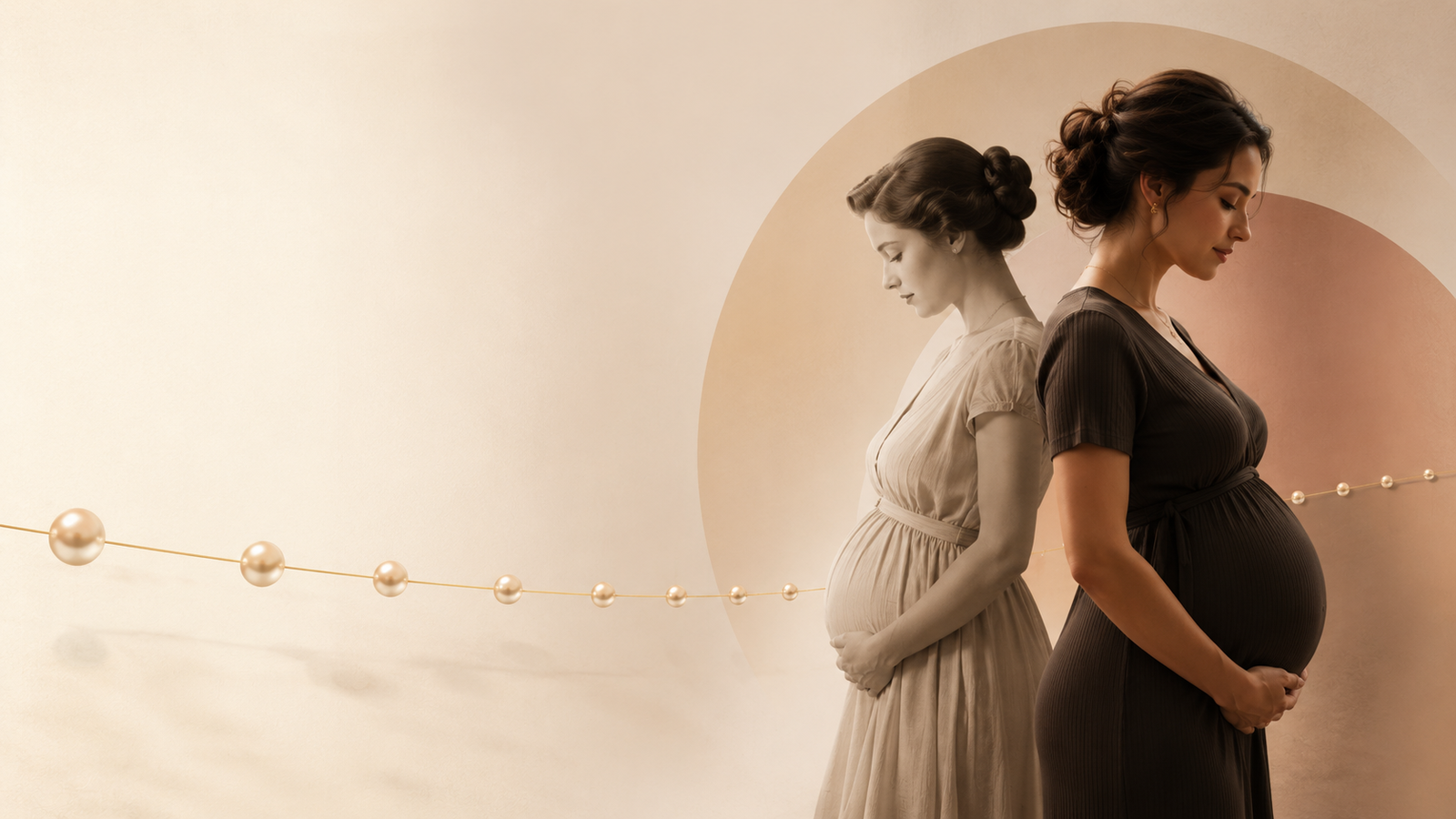 Imagem conceitual sobre fertilidade feminina e maternidade ao longo das gerações